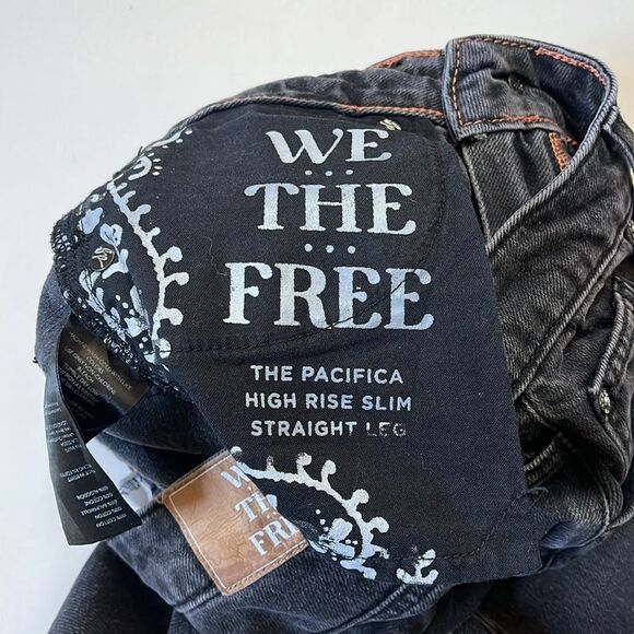 Free People PACIFICA STRAIGHT LEG JEAN | WORN BLACK 25 - Picture 5 of 13